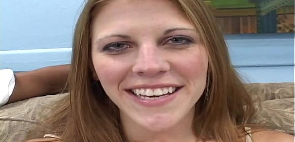 Redhead Ann has Double the Fun in her First Threesome Interracial